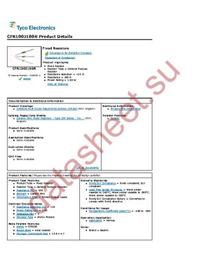 CFR100J100R datasheet  